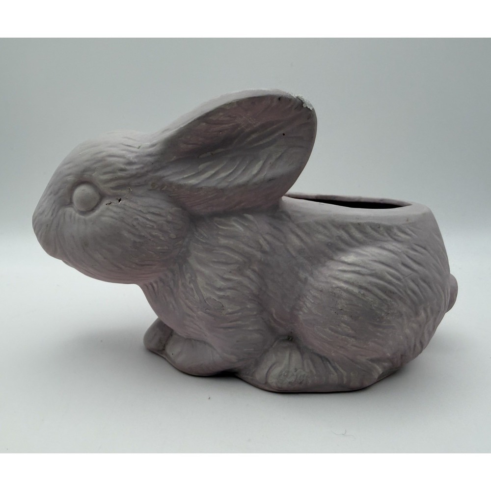 Vintage Pink Bunny Planter Ceramic Rabbit Pot Easter Spring Decor 5"